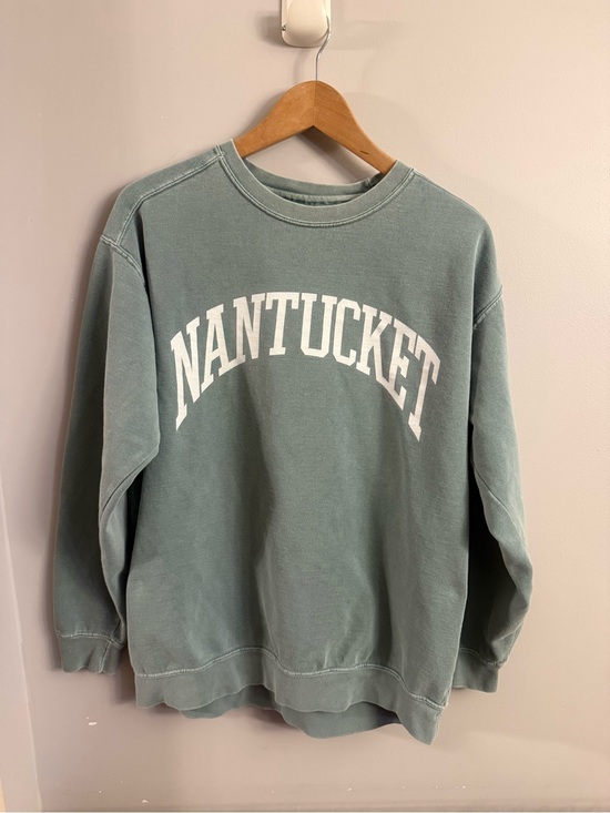 Comfort Colors Tops - Comfort Colors Nantucket Sweatshirt Large Sage Green Cotton Blend Crewneck